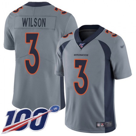Nike Broncos #3 Russell Wilson Gray Youth Stitched NFL Limited Inverted Legend 100th Season Jersey