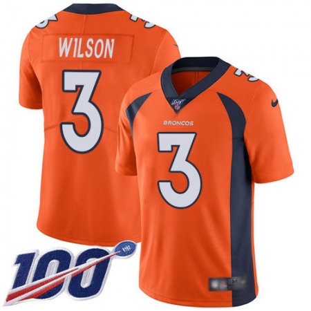Nike Broncos #3 Russell Wilson Orange Team Color Youth Stitched NFL 100th Season Vapor Untouchable Limited Jersey