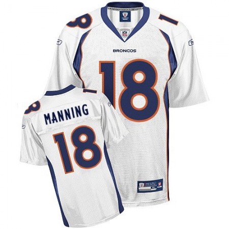 Broncos #18 Peyton Manning White Stitched Youth NFL Jersey