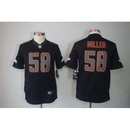 Nike Broncos #58 Von Miller Black Impact Youth Stitched NFL Limited Jersey
