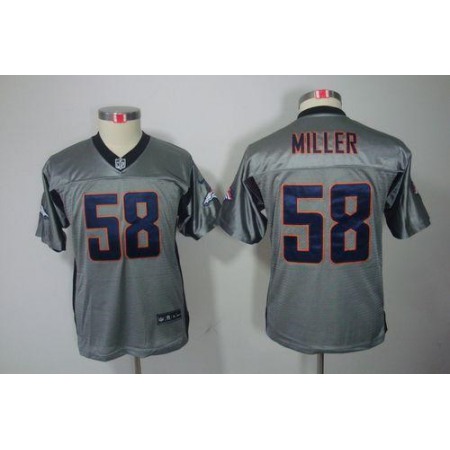 Nike Broncos #58 Von Miller Grey Shadow Youth Stitched NFL Elite Jersey