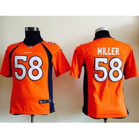 Nike Broncos #58 Von Miller Orange Team Color Youth Stitched NFL Elite Jersey