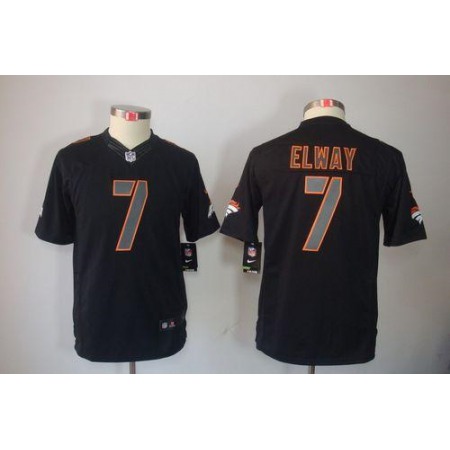 Nike Broncos #7 John Elway Black Impact Youth Stitched NFL Limited Jersey