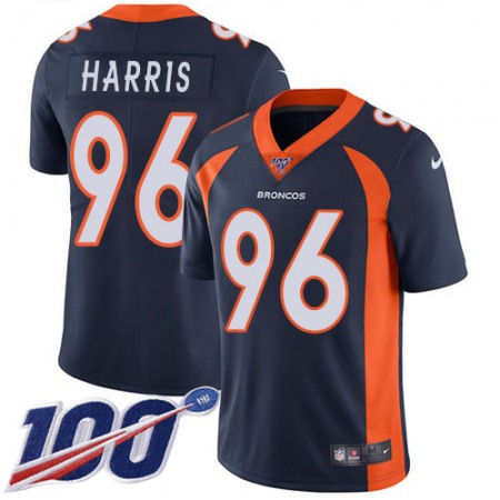 Nike Broncos #96 Shelby Harris Navy Blue Alternate Youth Stitched NFL 100th Season Vapor Untouchable Limited Jersey