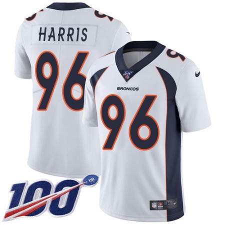 Nike Broncos #96 Shelby Harris White Youth Stitched NFL 100th Season Vapor Untouchable Limited Jersey