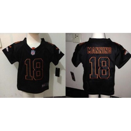 Toddler Nike Broncos #18 Peyton Manning Lights Out Black Stitched NFL Elite Jersey