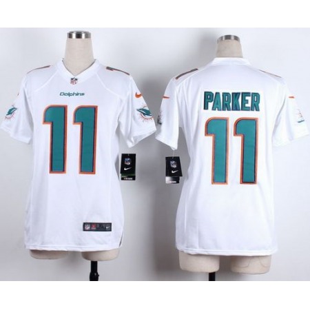 Nike Dolphins #11 DeVante Parker White Women's Stitched NFL New Elite Jersey
