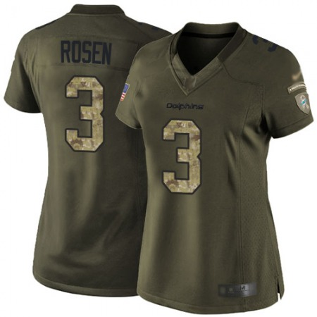 Nike Dolphins #3 Josh Rosen Green Women's Stitched NFL Limited 2015 Salute to Service Jersey