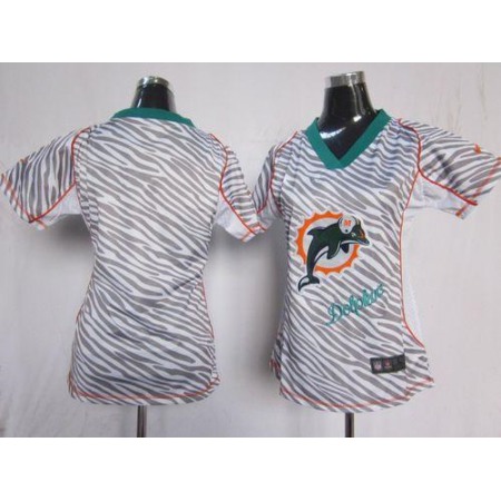 Nike Dolphins Blank Zebra Women's Stitched NFL Elite Jersey