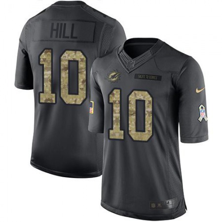 Nike Dolphins #10 Tyreek Hill Black Youth Stitched NFL Limited 2016 Salute to Service Jersey