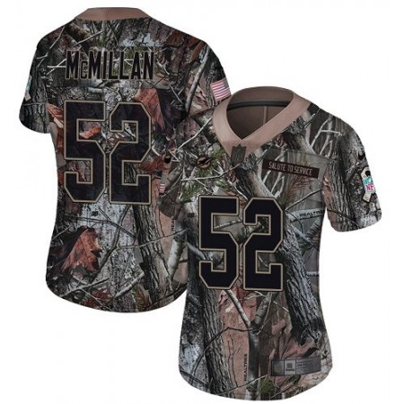 Nike Dolphins #52 Raekwon McMillan Camo Women's Stitched NFL Limited Rush Realtree Jersey