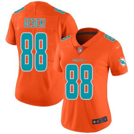 Nike Dolphins #88 Mike Gesicki Orange Women's Stitched NFL Limited Inverted Legend Jersey