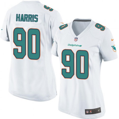 Nike Dolphins #90 Charles Harris White Women's Stitched NFL Elite Jersey