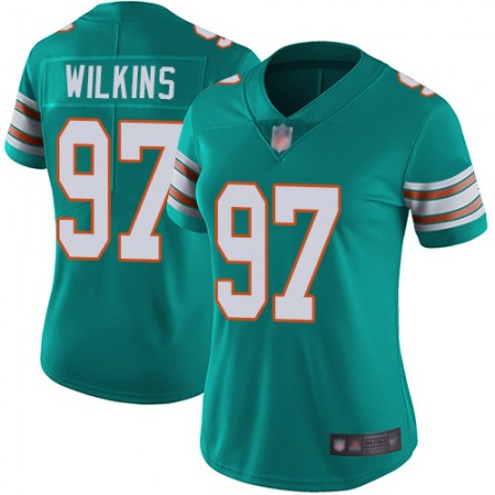 Nike Dolphins #97 Christian Wilkins Aqua Green Alternate Women's Stitched NFL Vapor Untouchable Limited Jersey
