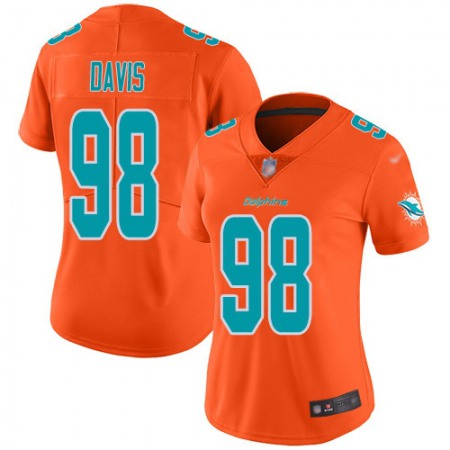Nike Dolphins #98 Raekwon Davis Orange Women's Stitched NFL Limited Inverted Legend Jersey