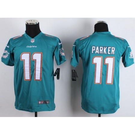 Nike Dolphins #11 DeVante Parker Aqua Green Team Color Youth Stitched NFL New Elite Jersey