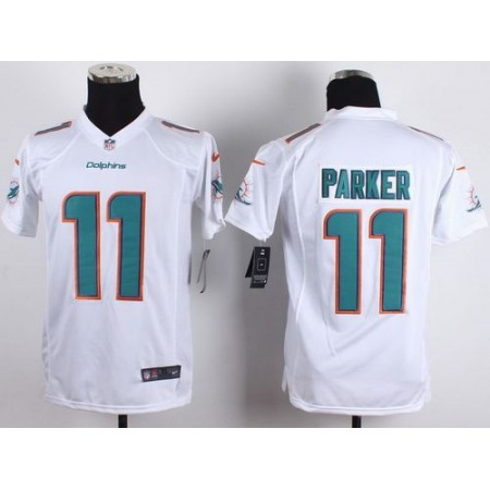 Nike Dolphins #11 DeVante Parker White Youth Stitched NFL New Elite Jersey