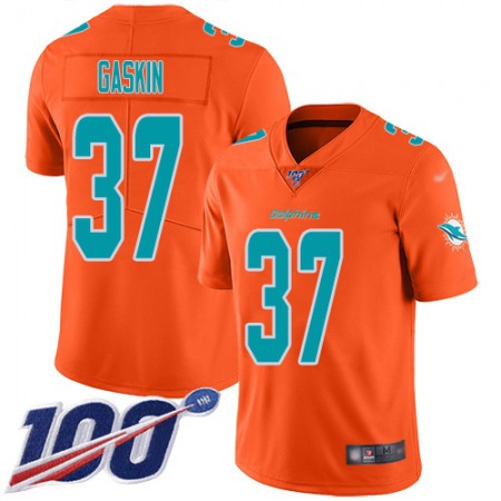 Nike Dolphins #37 Myles Gaskin Orange Youth Stitched NFL Limited Inverted Legend 100th Season Jersey