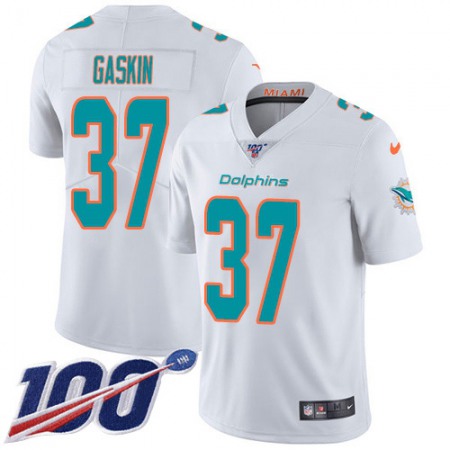 Nike Dolphins #37 Myles Gaskin White Youth Stitched NFL 100th Season Vapor Untouchable Limited Jersey