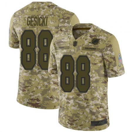 Nike Dolphins #88 Mike Gesicki Camo Youth Stitched NFL Limited 2018 Salute to Service Jersey
