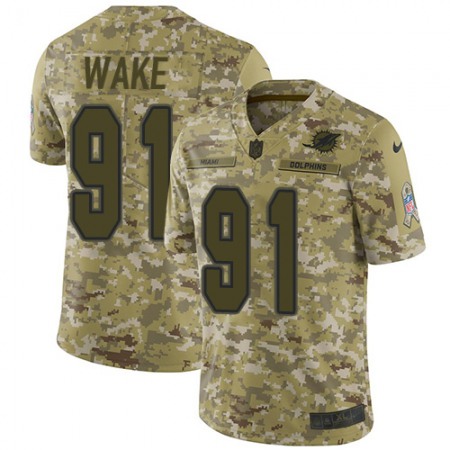 Nike Dolphins #91 Cameron Wake Camo Youth Stitched NFL Limited 2018 Salute to Service Jersey