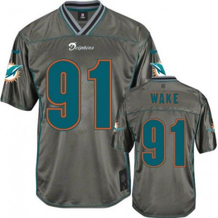 Nike Dolphins #91 Cameron Wake Grey Youth Stitched NFL Elite Vapor Jersey