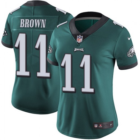 Nike Eagles #11 A.J. Brown Green Team Color Women's Stitched NFL Vapor Untouchable Limited Jersey