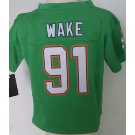 Toddler Nike Dolphins #91 Cameron Wake Green Team Color Stitched NFL Elite Jersey