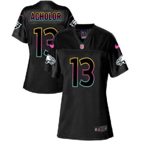 Nike Eagles #13 Nelson Agholor Black Women's NFL Fashion Game Jersey