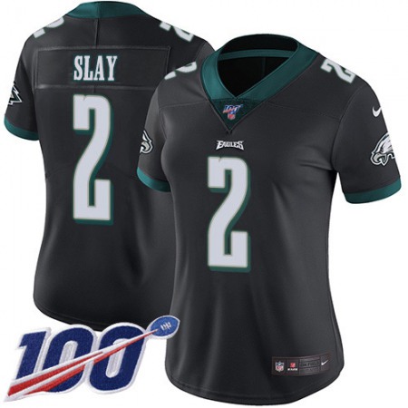 Nike Eagles #2 Darius Slay Black Alternate Women's Stitched NFL 100th Season Vapor Untouchable Limited Jersey