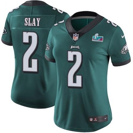 Nike Eagles #2 Darius Slay Green Team Color Super Bowl LVII Patch Women's Stitched NFL Vapor Untouchable Limited Jersey