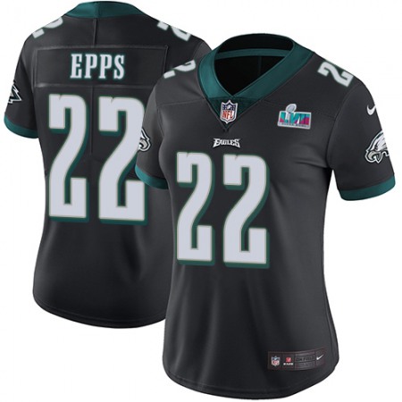 Nike Eagles #22 Marcus Epps Black Alternate Super Bowl LVII Patch Women's Stitched NFL Vapor Untouchable Limited Jersey