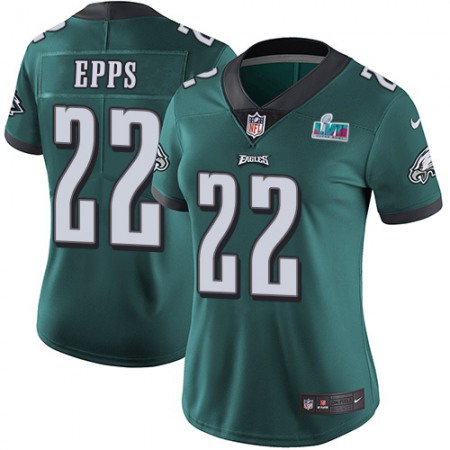 Nike Eagles #22 Marcus Epps Green Team Color Super Bowl LVII Patch Women's Stitched NFL Vapor Untouchable Limited Jersey