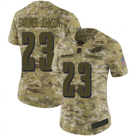 Nike Eagles #23 C.J. Gardner-Johnson Camo Women's Stitched NFL Limited 2018 Salute To Service Jersey