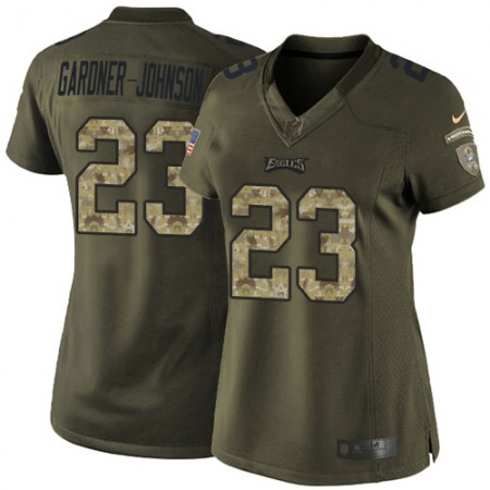 Nike Eagles #23 C.J. Gardner-Johnson Green Women's Stitched NFL Limited 2015 Salute to Service Jersey