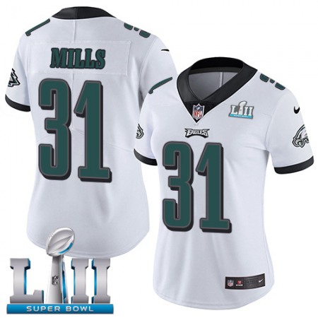 Nike Eagles #31 Jalen Mills White Super Bowl LII Women's Stitched NFL Vapor Untouchable Limited Jersey