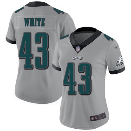 Nike Eagles #43 Kyzir White Silver Women's Stitched NFL Limited Inverted Legend Jersey