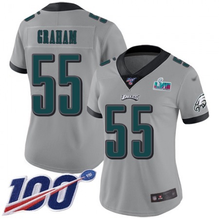 Nike Eagles #55 Brandon Graham Silver Super Bowl LVII Patch Women's Stitched NFL Limited Inverted Legend 100th Season Jersey