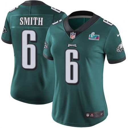 Nike Eagles #6 DeVonta Smith Green Team Color Super Bowl LVII Patch Women's Stitched NFL Vapor Untouchable Limited Jersey