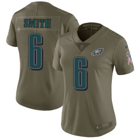Nike Eagles #6 DeVonta Smith Olive Women's Stitched NFL Limited 2017 Salute To Service Jersey
