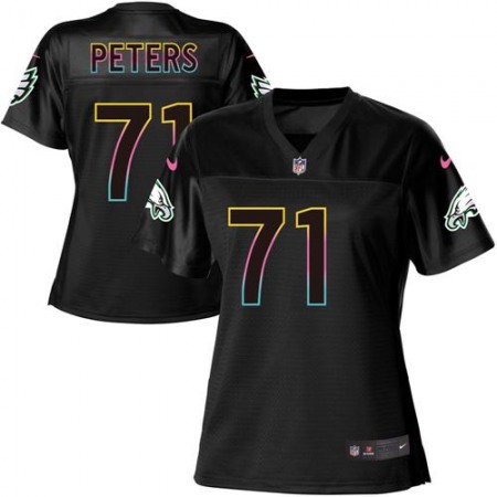 Nike Eagles #71 Jason Peters Black Women's NFL Fashion Game Jersey