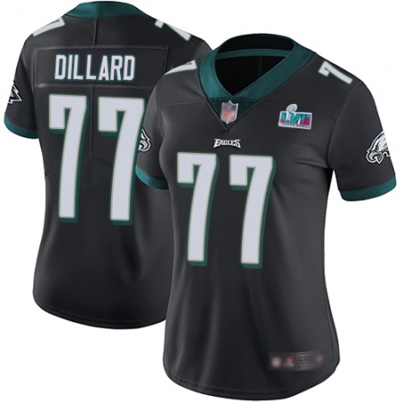 Nike Eagles #77 Andre Dillard Black Super Bowl LVII Patch Alternate Women's Stitched NFL Vapor Untouchable Limited Jersey