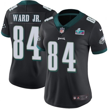 Nike Eagles #84 Greg Ward Jr. Black Super Bowl LVII Patch Alternate Women's Stitched NFL Vapor Untouchable Limited Jersey
