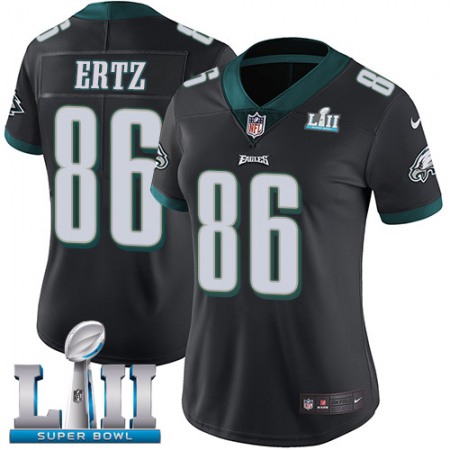 Nike Eagles #86 Zach Ertz Black Alternate Super Bowl LII Women's Stitched NFL Vapor Untouchable Limited Jersey