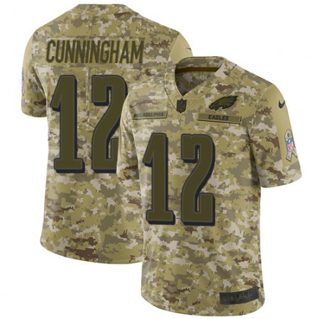 Nike Eagles #12 Randall Cunningham Camo Youth Stitched NFL Limited 2018 Salute to Service Jersey