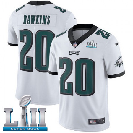 Nike Eagles #20 Brian Dawkins White Super Bowl LII Youth Stitched NFL Vapor Untouchable Limited Jersey