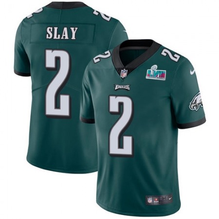 Nike Eagles #2 Darius Slay Green Team Color Super Bowl LVII Patch Youth Stitched NFL Vapor Untouchable Limited Jersey