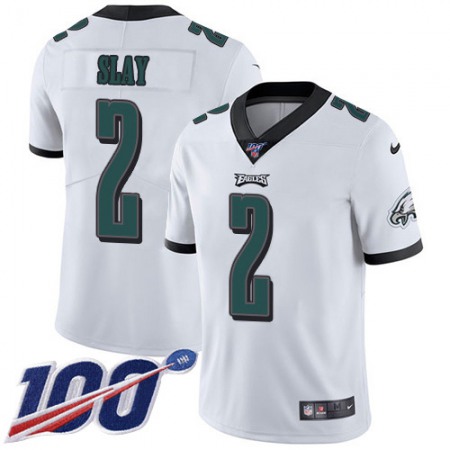 Nike Eagles #2 Darius Slay White Youth Stitched NFL 100th Season Vapor Untouchable Limited Jersey