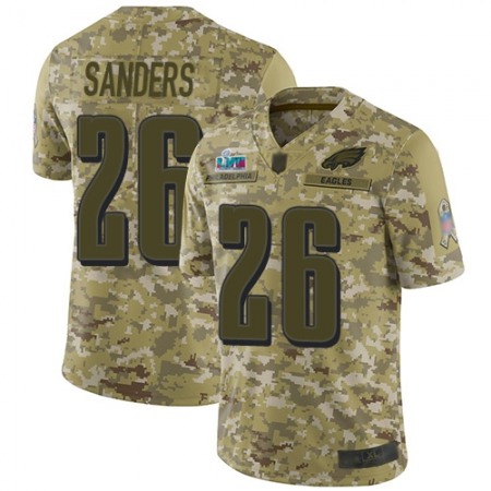 Nike Eagles #26 Miles Sanders Camo Super Bowl LVII Patch Youth Stitched NFL Limited 2018 Salute To Service Jersey