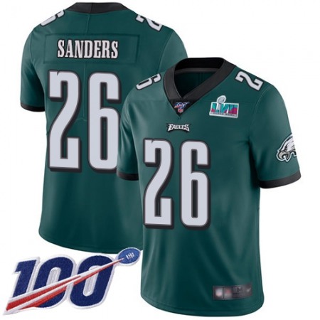 Nike Eagles #26 Miles Sanders Green Team Color Super Bowl LVII Patch Youth Stitched NFL 100th Season Vapor Limited Jersey